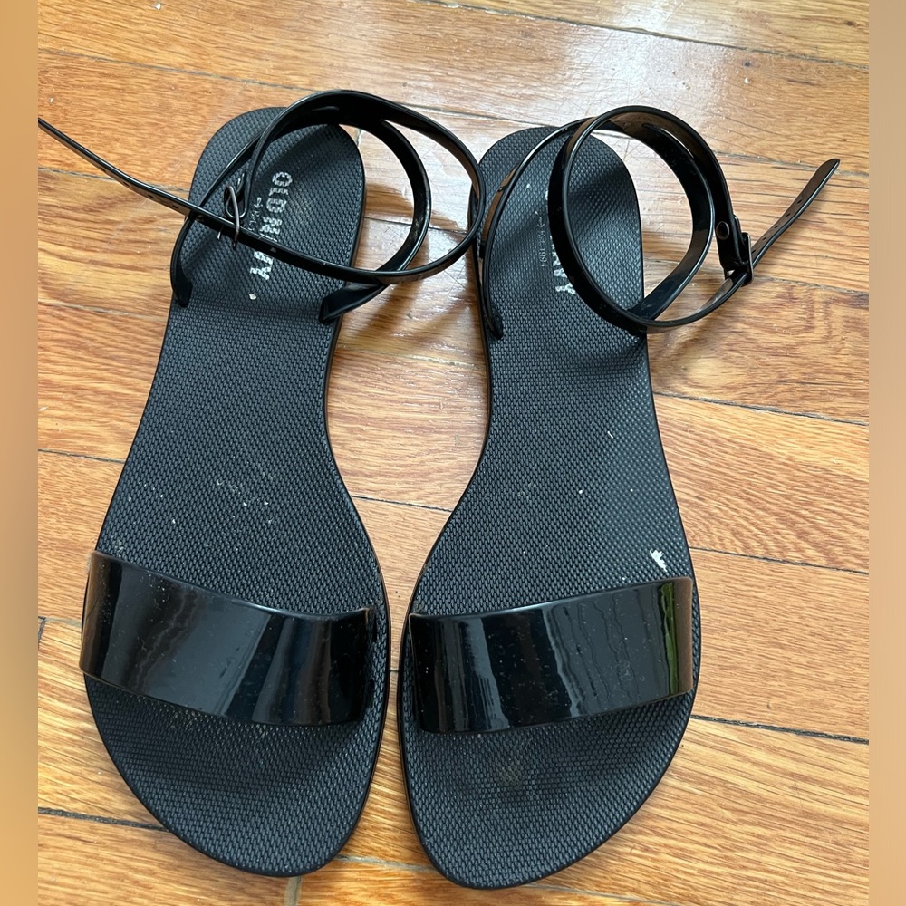 Black Jelly Strappy Sandals